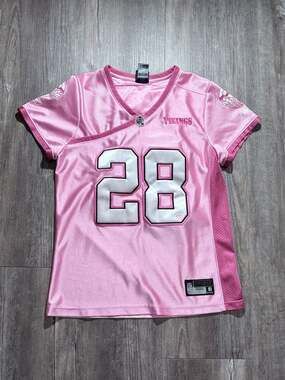 Women's Reebok NFL Minnesota Vikings Adrian Peterson #28 Pink Football Jersey